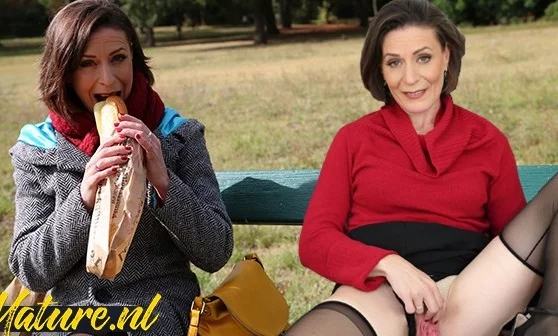 Зрелая мамочка сидящая на лавочке, согласилась на анальный секс